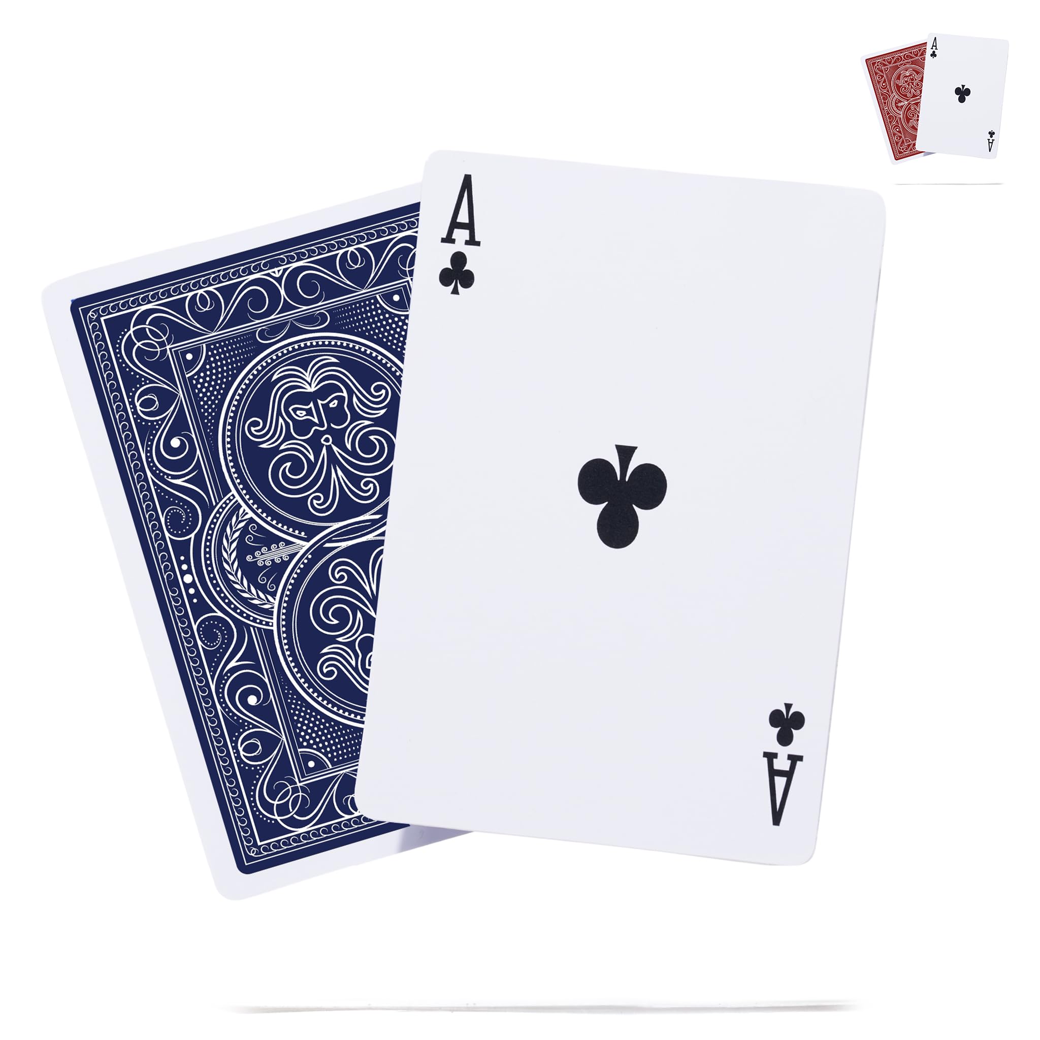 Wind-Resistant Durable Playing Cards Waterproof Deck of Cards, Plastic Protected Poker Cards, Extra Built-in Layers for Long Lasting Protection, Complete Standard Set with Blanks (Blue)