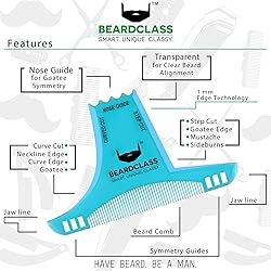 BEARDCLASS Beard Shaping Tool - 8 in 1 Comb
