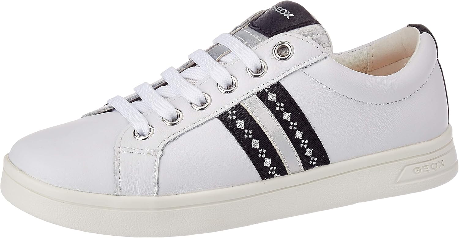 Amazon.com | Geox Djrock Trainers Girls White Low Top Trainers Shoes   