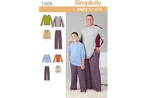 Simplicity 1505 Easy to Sew Husky Boy's and Big and Tall Men's Pajama Sewing Patterns, Child's Sizes S-L and Men's Sizes XL-X