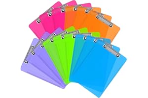 Clipboards, HERKKA 15 Pack Plastic Clipboards Low Profile Clip Standard A4 Letter Size, Office Supplies Classroom Supplies