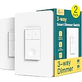 TREATLIFE 3 Way Smart Dimmer Switch 2 Pack, 2 Master Dimmer Switch Compatible with Alexa, Google Assistant, 2.4GHz WiFi Light Switch APP Remote Control, Neutral Wire Needed, Schedule, No Hub Required