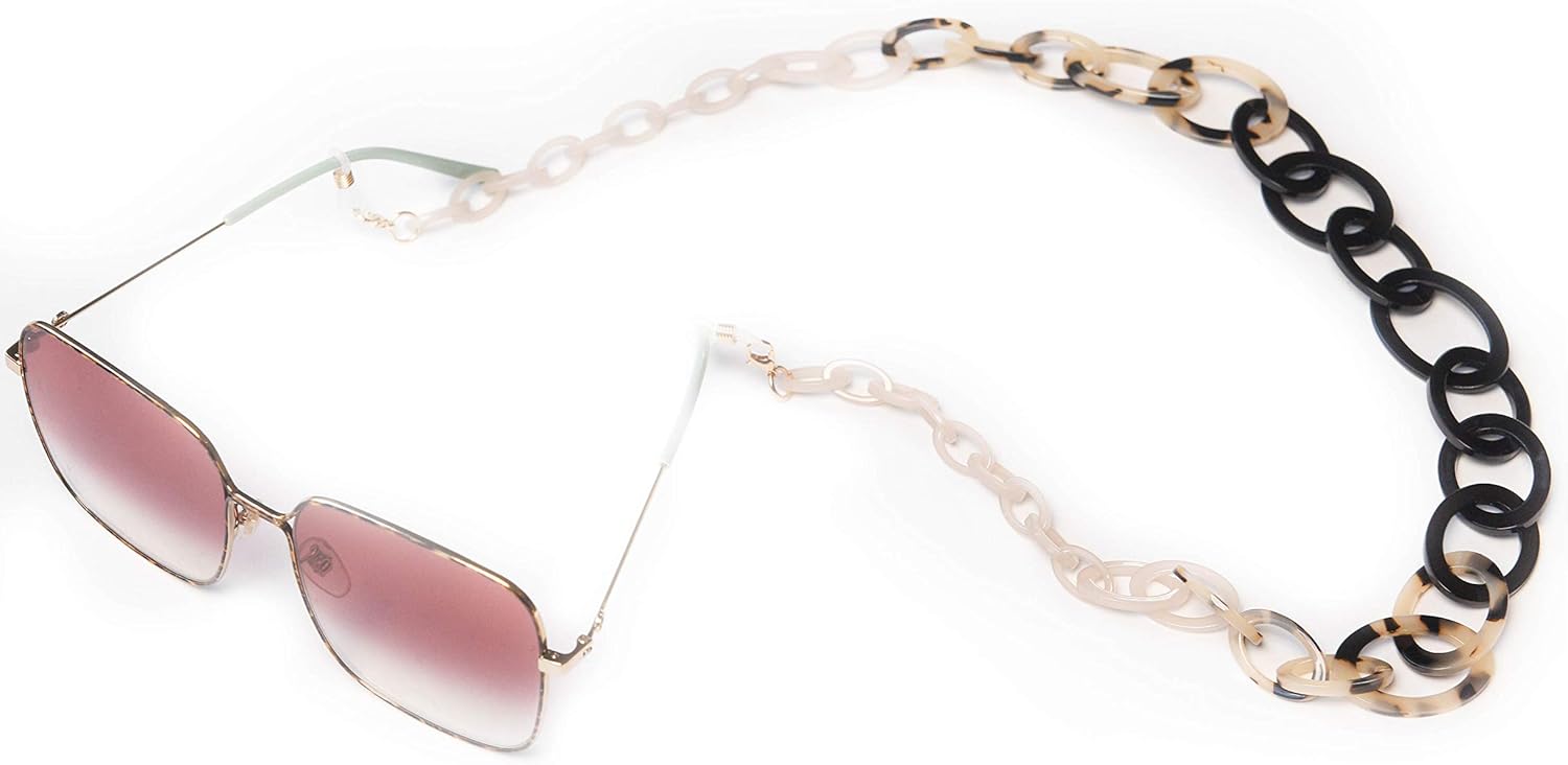 INTERCHANGEABLE CHAIN EYEGLASS HOLDER Change the attachments to make