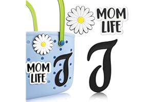 CONLI 3 PCS Letter Charms for Bogg Bag Accessories, Decorative Letter Accessories for Beach Bag, Rubber Insert Decorative Letter Attachment for Rubber Tote Bags