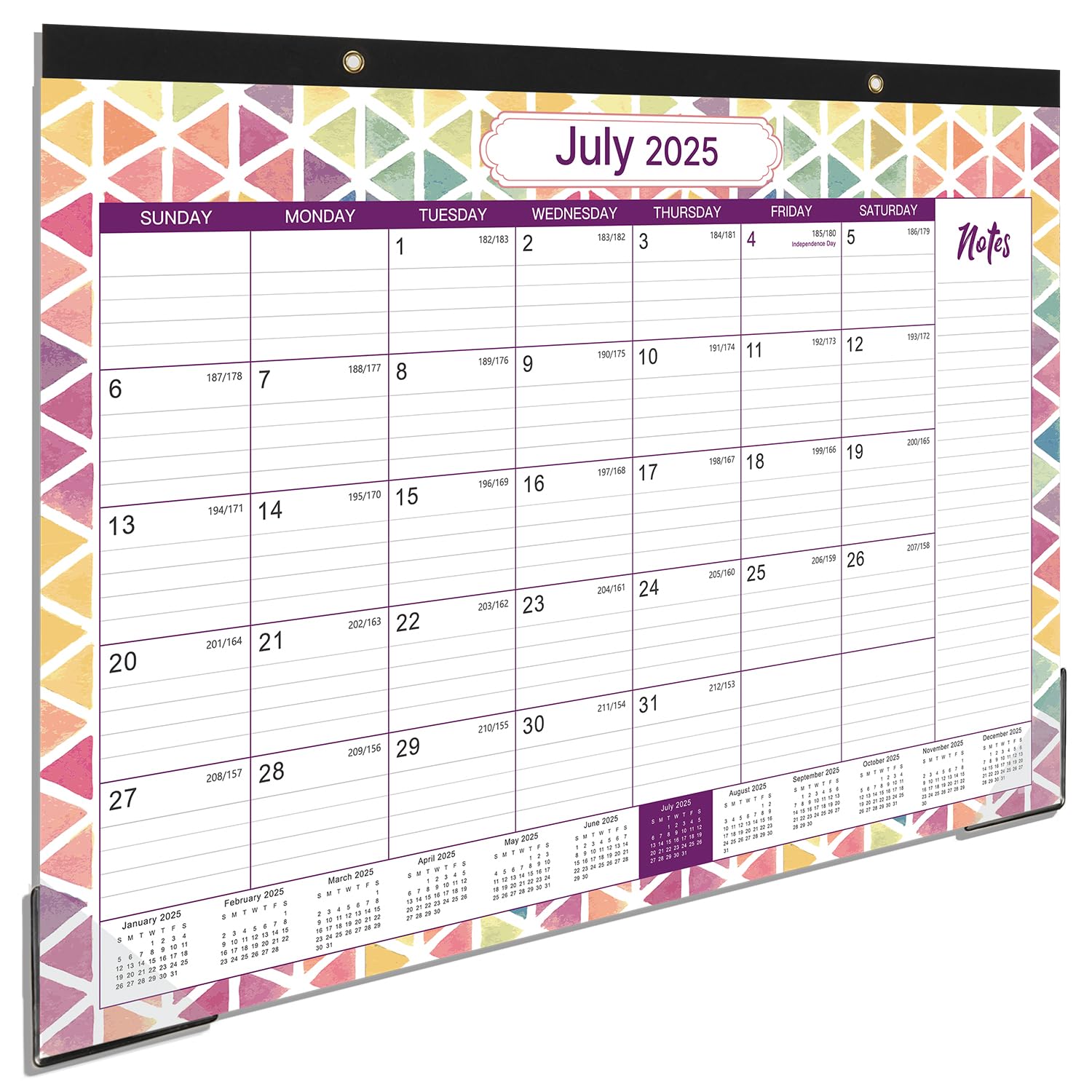 2025-2026 Desk & Wall Calendar July 2025-Dec 2026 18-Month Large 17x12" Planner With Tear-Off Pages Corner Protectors Vibrant Colorful Design For Home, School, Office Organization