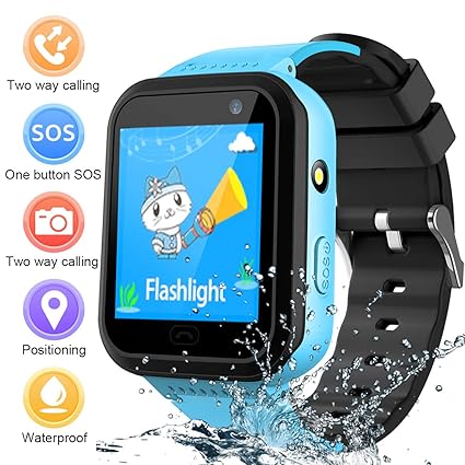 Kids Smart Watch Waterproof Phone Ip67 Waterproof Smartwatches Android Phone Lbs Tracker Sos Anti Lost Camera Flashlight Games Watches Learning Toy