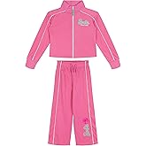 Barbie Girls Zip Up Jacket and Pants Tracksuit Outfit Set Toddler to Big Kid Sizes (2T - 14-16)