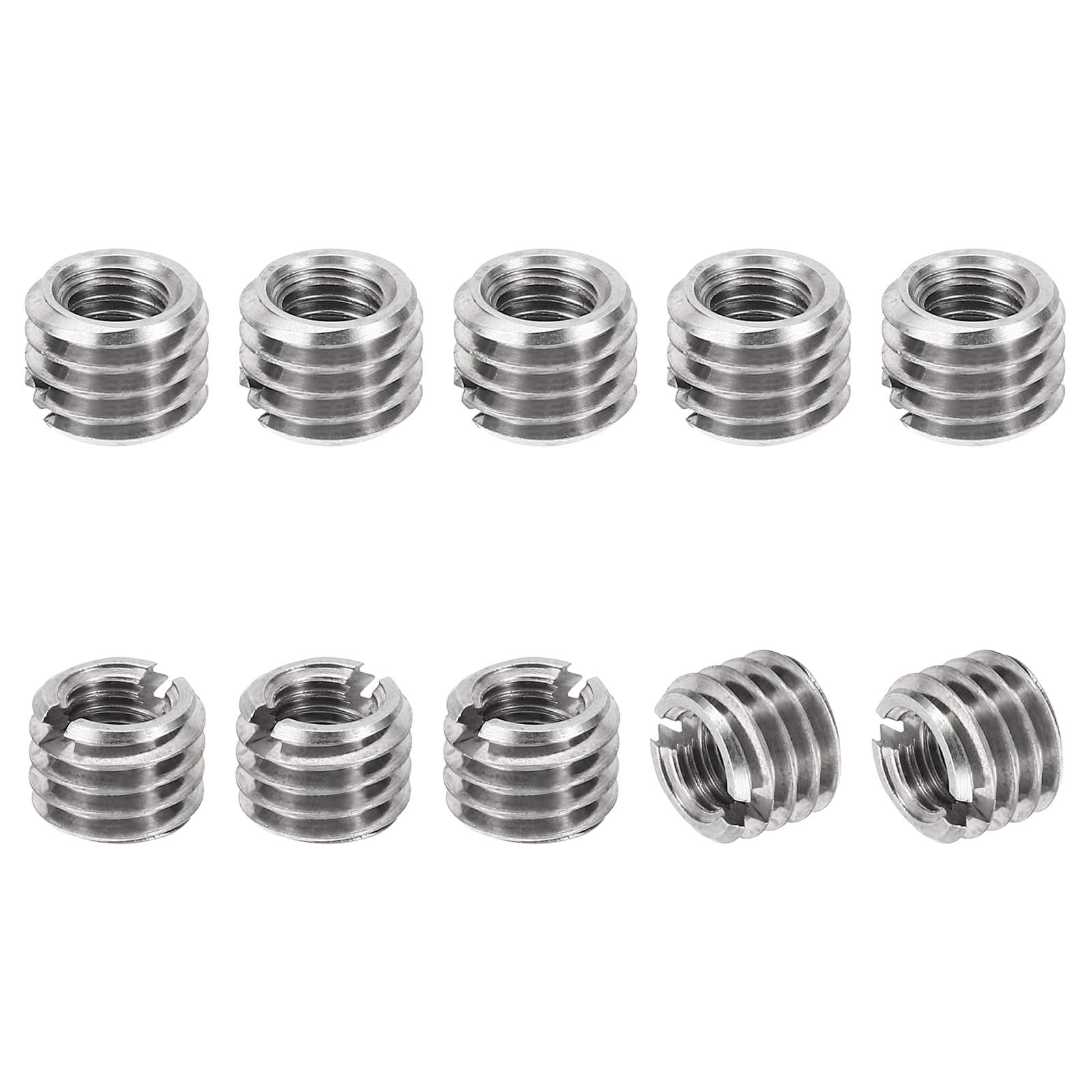 PATIKIL Thread Adapters Sleeve Reducing Nut, 10 Pcs M8*1.25 Male to M5*0.8 Female Repairing Insert Nut Screw Reducer Conversion Stainless Steel Fastener 6mm — image 1