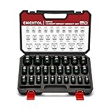 EMENTOL 1/2" Drive Impact Socket Set, Shallow