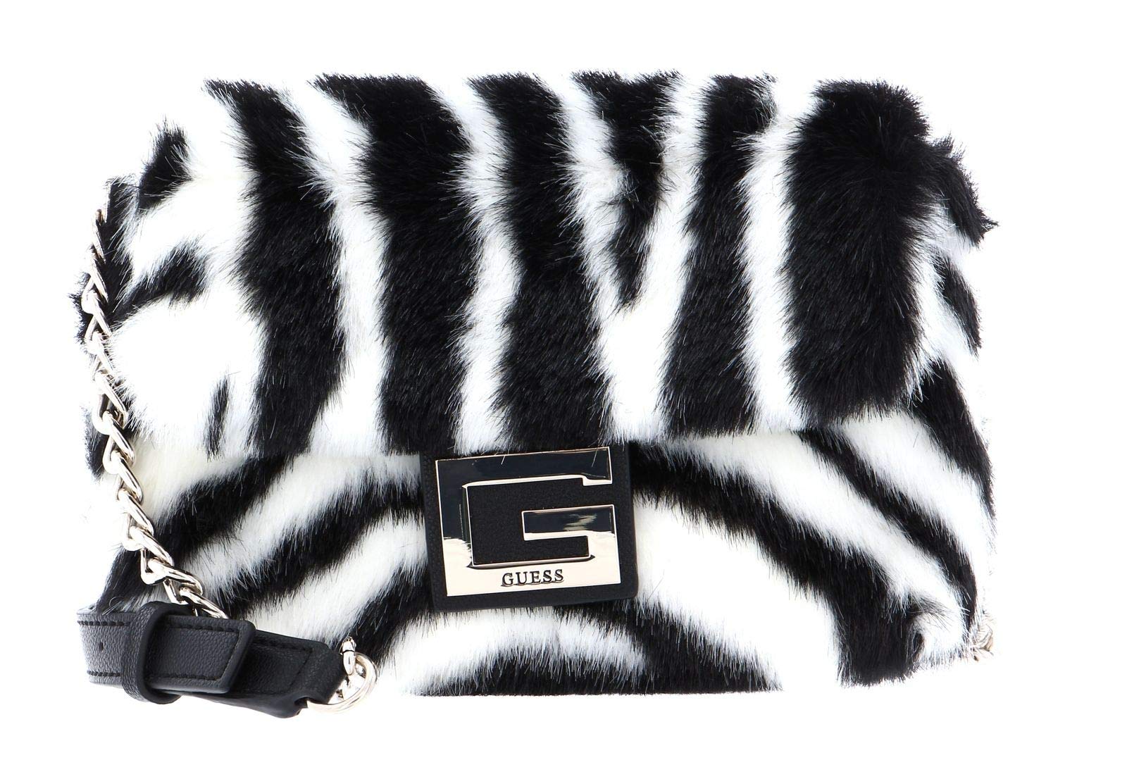 GUESS Women's Gwen Convertible XBODY Flap Satchel Bags, Zebra, 22x17x6 cm