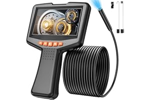 TGJOR Endoscope Camera with Light: 4.3" Inspection Borescope Camera for Sewer - 16.4ft Waterproof Industrial Endoscope - Flexible Snake Bore Scope for Plumbing Automotive