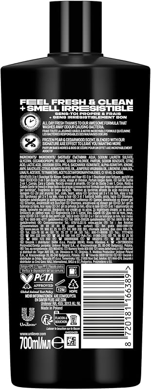 3-in-1 Duschgel & Shampoo Black XL für langanhaltende Frische und Duft dermatologisch getestet 700 ml 1 Stück