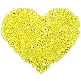 LYFJXX Fake Diamond Christmas Decoration, 280 pcs 20 mm Acrylic Diamond for Table Scatters Vase Fillers Yellow