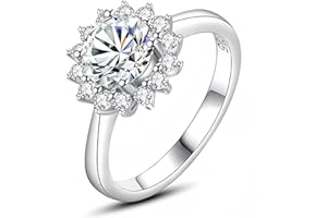 Obiyos Engagement and Promise Ring – 2CT, 925 Sterling Silver Rings for Women Non Tarnish, 14K White Gold Plated, Fashion Simple Rings Jewelry Jewelry for Women Gift