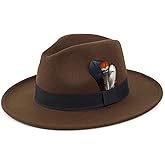 FADACHY Classic Fedora Hats for Men & Women Wide Brim Felt Hat Panama Dress Fedora Hat