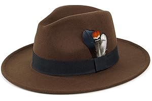 FADACHY Classic Fedora Hats for Men & Women Wide Brim Felt Hat Panama Dress Fedora Hat