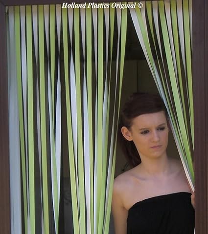 Slat Type Door Curtain Fly Blind With Pair Of Screw In Hooks For