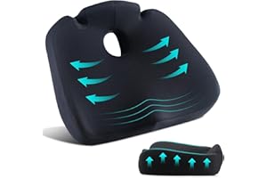 Seat Cushion for Office Chair, Large Memory Foam Cushions for Sciatica & Hip & Coccyx Support Desk Chair Cushion Pad Pillow f