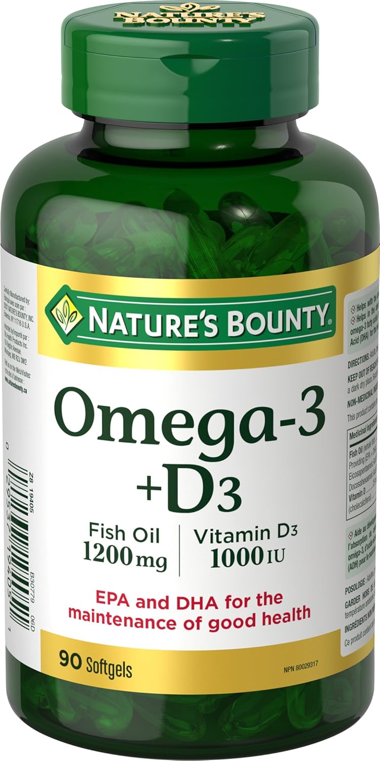 Nature's Bounty Omega3 + D3 Fish Oil 1200mg / Vitamin D3