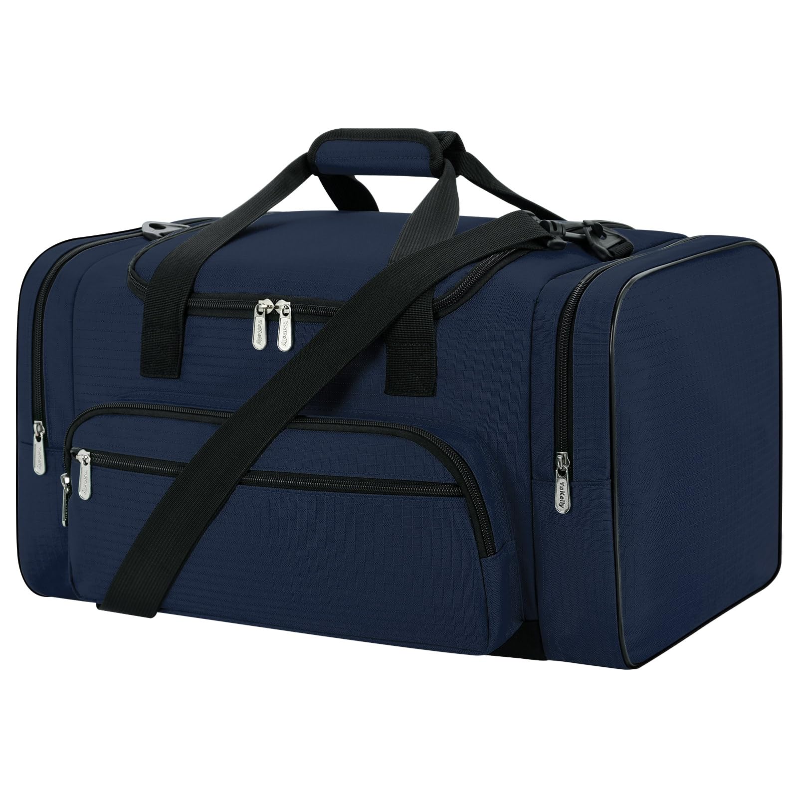 ZZY Gym Duffle Bag, 40L Sports Holdall with Shoulder Strap, Water Resistant Travel Weekender Bag for Men and Women(Navy Blue)