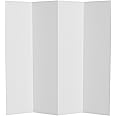 6 ft. Tall White Temporary Cardboard Folding Screen - 4 Panel