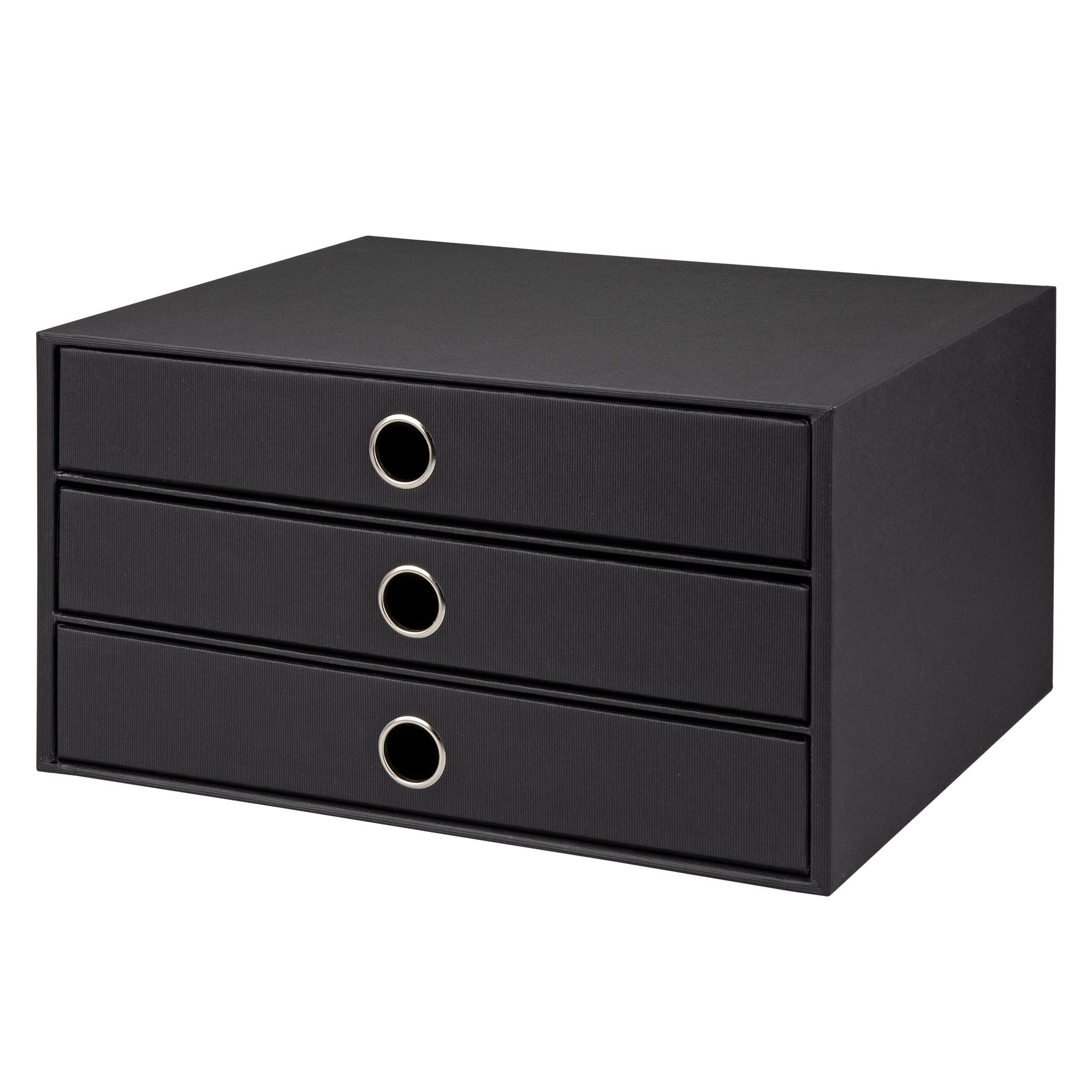 Rössler Papier 1524452703 - S.O.H.O. 3-ladenbak voor DIN A4, met greepgat, zwart, 343 x 250 x 185 mm, 1 stuk