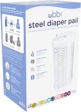 Ubbi Stainless Steel Nappy Bin Odour Locking No Special Bags 55 Nappies view 3
