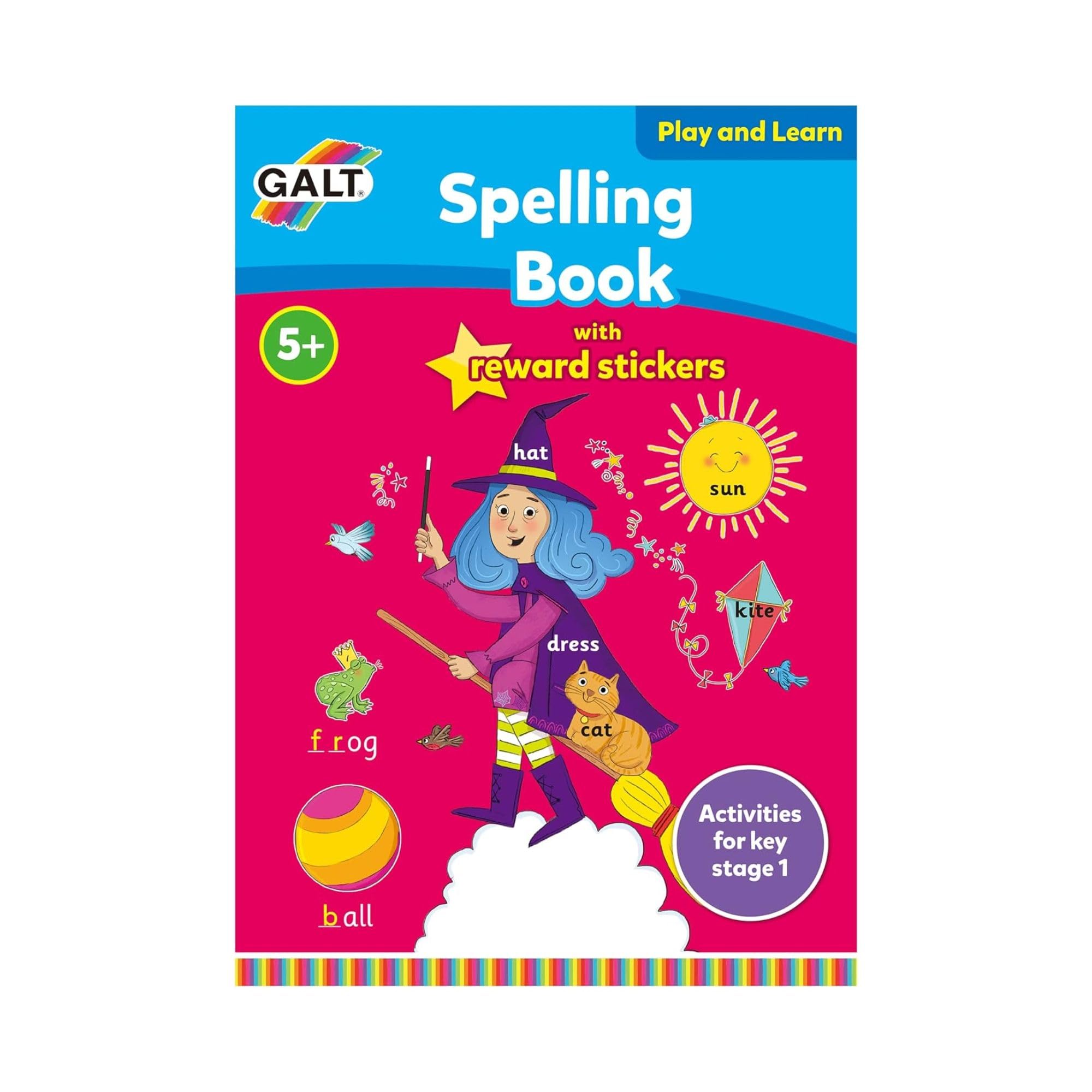 Galt Toys, Play & Learn - Spelling Book, Home Learning Activity and Sticker Book, Ages 5 Years Plus