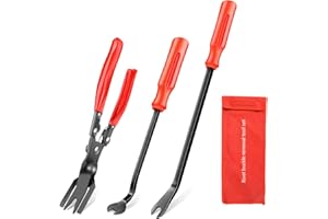 GOOACC 3 Pcs Clip Pliers Set & Fastener Remover - Auto Upholstery Combo Repair Kit with Storage Bag for Car Car Panel Dashboard