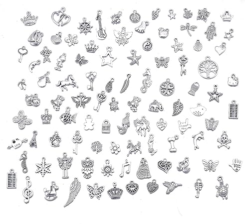 Hooami 100pcs Pendentif Diy Forme Melange Accessoire Mignon De Hooami 100pcs Pendentif Diy Forme Melange Accessoire Mignon De
