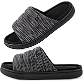 VeraCosy Mens Open-Toe Slippers Memory Foam Indoor Outdoor House Shoes | Slip-on, Summer, Bedroom, Comfortable, Outdoor, Breathable, Comfort, Bathroom