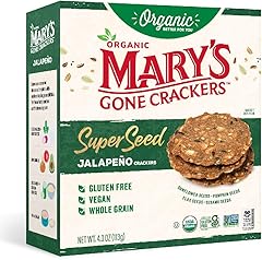 Mary's Gone Crackers Super Seed Crackers, Jalapeno, 4 Ounce (Pack of 1), Organic Plant Based Protein, Gluten Free