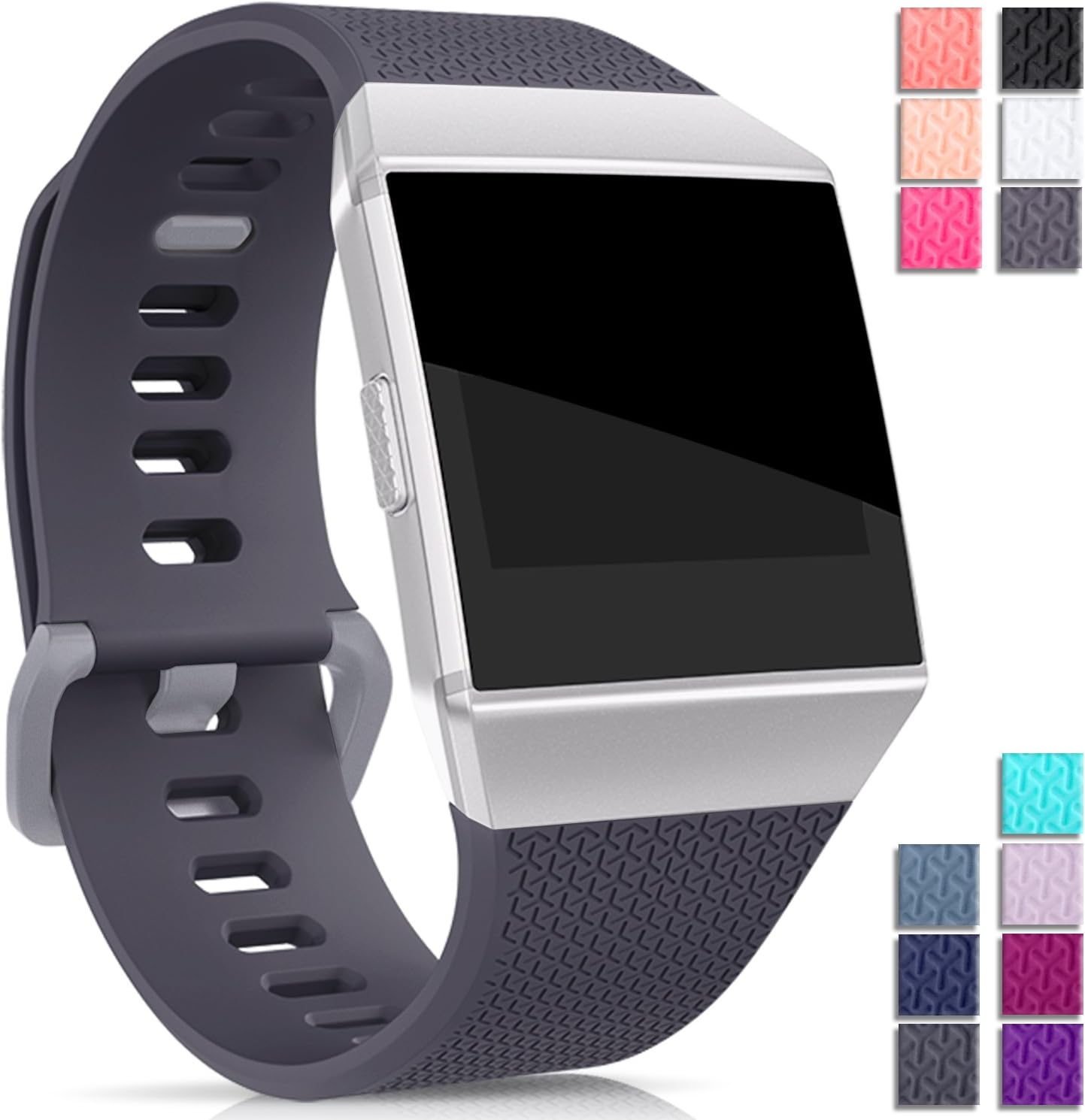 Mornex Strap Compatible Fitbit Ionic Classic Bands, Adjustable Replacement TPU Sport Strap Wristbands Small Large