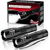 BESTSUN LED Flashlight 2 Pack, Small Flashlights Powerful High Lumens 5 Modes, Waterproof Zoomable Mini Tactical Flash Light for Home Emergencies Camping