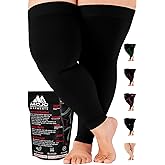 Mojo Compression Socks - 20-30mmHg Graduated Support Thigh-Hi Leg Sleeves with Grip Top - 10 Sizes, 5 Colors - Reduces Swelling, Ideal for Varicose Veins, Lymphedema, DVT Treatment - 1 Pair