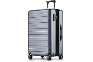 NINETYGO Large Checked Luggage 28 Inch, Checking In Luggage with Smooth Spinner Wheels, Expandable, Hard Shell PC Suitcase, Lightweight Travel Luggage, TSA Approved (Grey, Rhine Max)