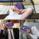 Gritin 100% Blackout Sleep Mask Deep Purple Ergonomic 3D Eye Cutout view 8