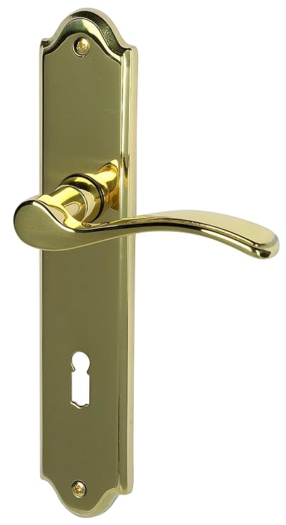 Alpertec 32760053 Lori-LS Messing poliert für Zimmertüren Drückergarnitur Türdrücker Türbeschläge Neu