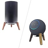 Alloery Wooden Speaker Stand for Sonos Era 100, Echo Dot Max (Newest gen), HomePod 2, Echo 4th Gen, Walnut Wood (Black Walnut Wooden Legs)