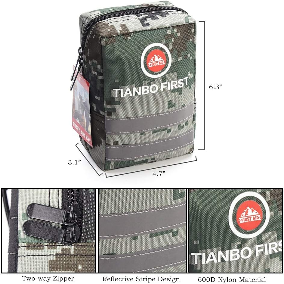 120 Pieces First Aid Kit, Tactical Trauma Kit Reflective Stripe, Great for Camping, Survival, Hiking, Rescue Camouflage : Sports & Outdoors