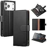 Shieldtop Compatible with iPhone 17 Pro Max Wallet Case with Card Holder,Women Men RFID Blocking PU Leather Folio Flip TPU Protective Cover Credit Card Slots,Phone Case for Apple 17 Pro Max,Black