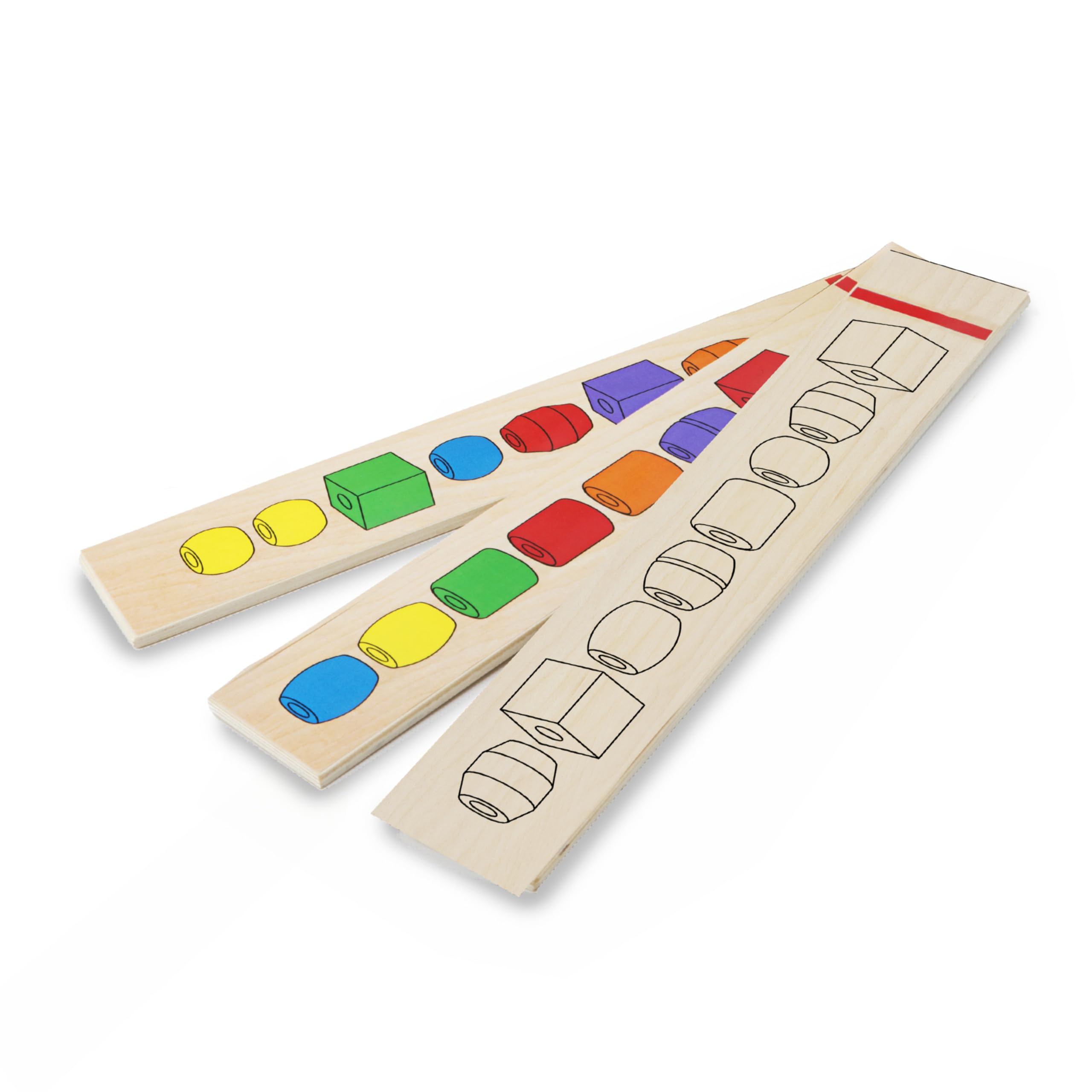 Melissa & Doug Bead Sequencing Set with 46 Wooden Beads and 5 Double-Sided Pattern Boards