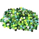 M METERXITY 1000-Pack Pom Poms for Craft, 0.39" (10mm) Polyester Green Series Soft and Fluffy Pompom for Arts Craft Making/Decorations/DIY Projects, Multicolor Pompoms Balls