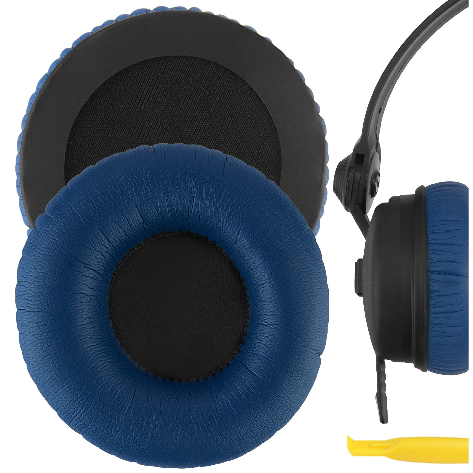 Geekria Replacement Ear Pads Compatible with Sennheiser HD25/ HD25SP/ HD25Lite/ HD25Plus/ HD25Limited 75th Anniversary Edition Headphones, Ear Cushions with Video Guide (Blue)