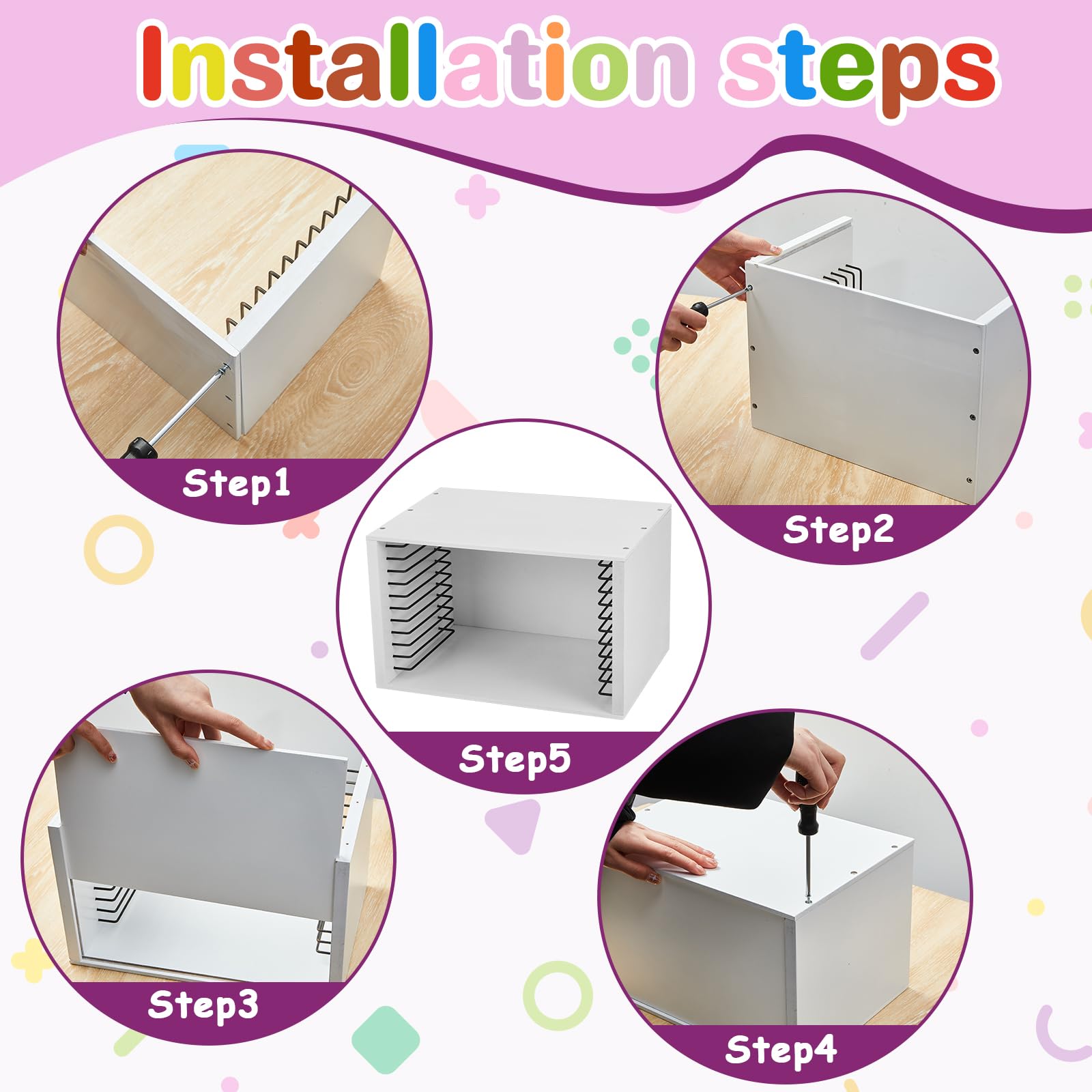 Sintuff Puzzle Holder Rack Wooden Jigsaw Organizer Layered Puzzle Storage Box Shelf Storage Case Holds 12 Puzzles for Craft Collection Lovers Accessories