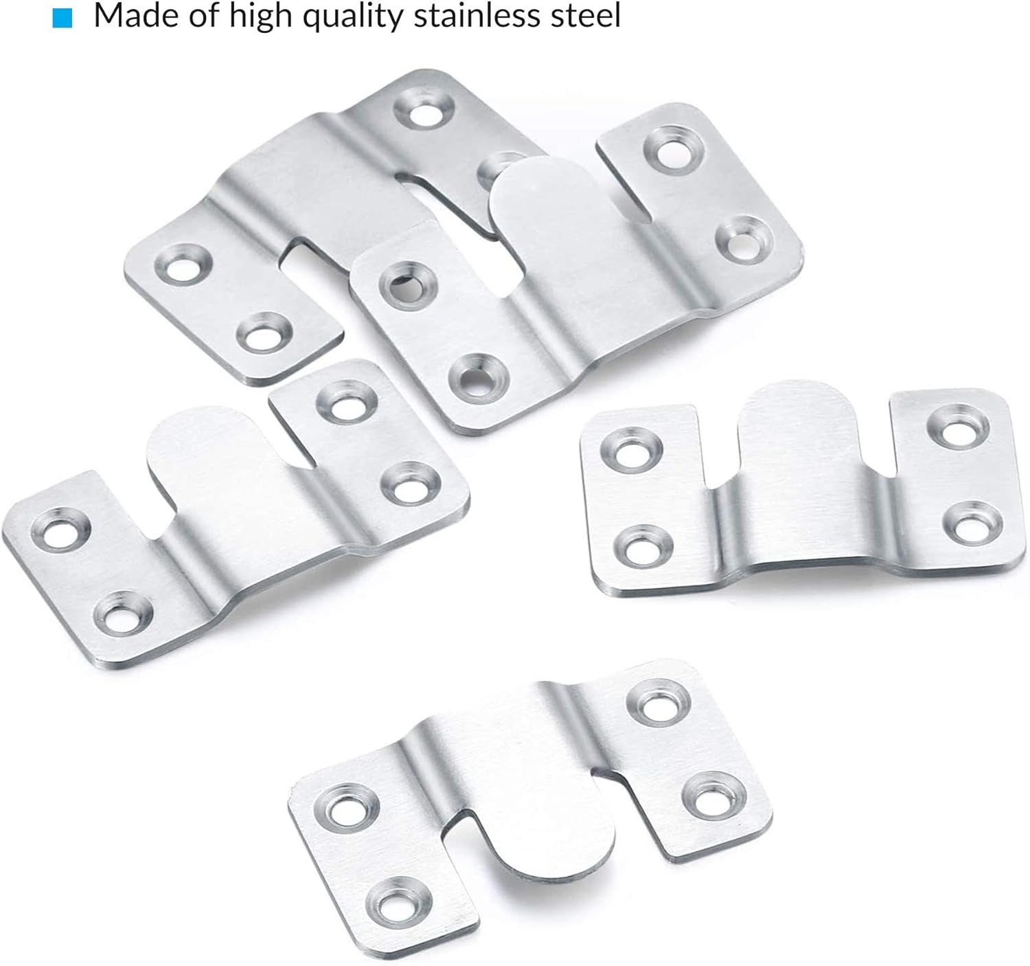 NORSON-NADISHA 10Pcs Stainless Steel Interlocking Photo Frame Hooks Z Clip Bracket Wall Mount Hardware Headboard Hangers - Image 4