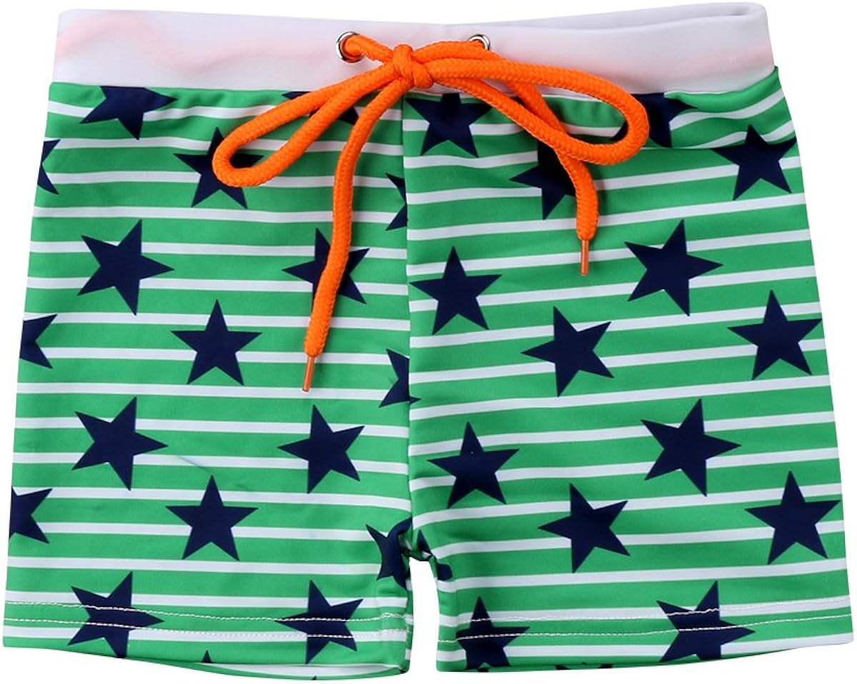 Baby Boy Swim Trunks Cute Shark Swim Shorts Kids Boys Stripes Swimwear