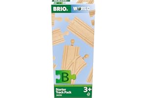 BRIO World – 36099 Starter Track Pack | 12-Piece Wooden Train Track Set for Kids Aged 3 Years Up
