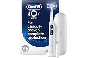 Oral-B iO Deep Clean + Protect Rechargeable Electric Toothbrush, White with Visible Pressure Sensor, 5 Cleaning Settings, 2 M