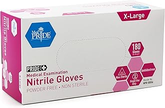 Medpride Medical Examination Nitrile Gloves, X-Large, Blue, Latex/Powder-Free, Non-Sterile, 180 Count
